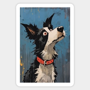 Comical Caricature Border Collie Dog Sticker